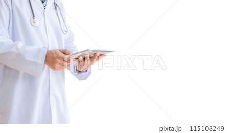 Doctor concept and medical stethoscope white background 115108249