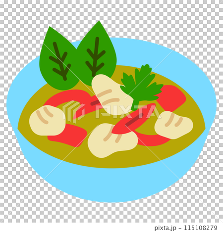 グリーンカレーのアイコンイラスト 115108279