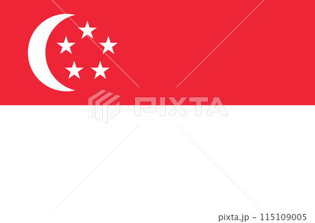 Official national flag of Singapore. Vector illustration 115109005