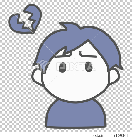 一個看似傷心欲絕的男人的簡單變形插圖 一個看似傷心欲絕的男人的簡單變形插圖 115109361