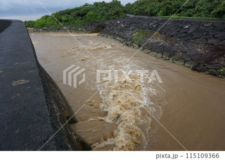 自然環境 豪雨で赤土が川に流れ出る 自然環境 豪雨で赤土が川に流れ出る 115109366