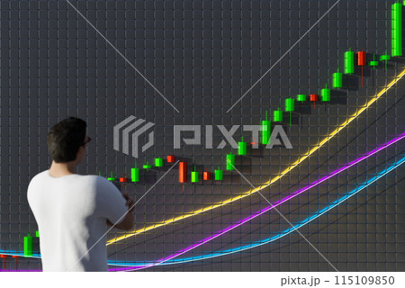 Business people looBusiness people look at a chart. The trader analyzes the price movement on a huge trading chart. A businessman-investor watches the movement of the price of an asset.k at a chart. Business people looBusiness people look at a chart. The trader analyzes the price movement on a huge trading chart. A businessman-investor watches the movement of the price of an asset.k at a chart. 115109850