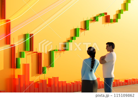 Business people looBusiness people look at a chart. The trader analyzes the price movement on a huge trading chart. A businessman-investor watches the movement of the price of an asset.k at a chart. Business people looBusiness people look at a chart. The trader analyzes the price movement on a huge trading chart. A businessman-investor watches the movement of the price of an asset.k at a chart. 115109862