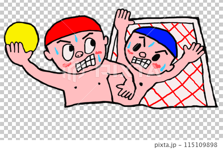 男運動員在水球比賽中投籃 115109898