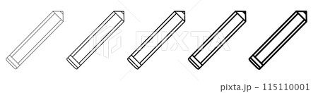 Pencil line Icon Vector. Outline pencil icons with thin and bold Pencil line Icon Vector. Outline pencil icons with thin and bold 115110001
