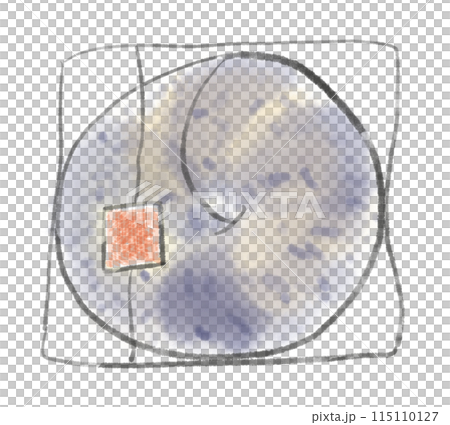A simple hand-drawn illustration of a bagel stuffed with sesame or blueberries A simple hand-drawn illustration of a bagel stuffed with sesame or blueberries 115110127