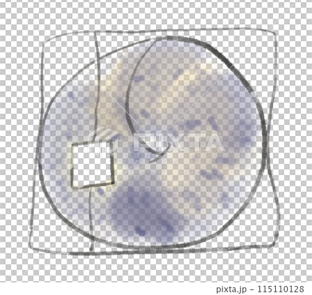 A simple hand-drawn illustration of a bagel stuffed with sesame or blueberries A simple hand-drawn illustration of a bagel stuffed with sesame or blueberries 115110128