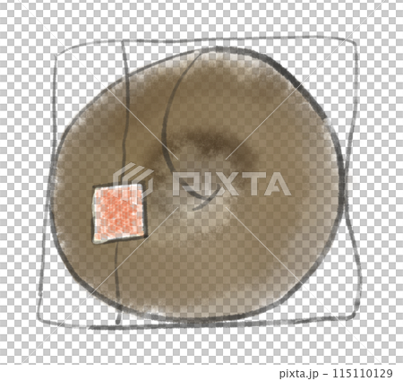 Simple hand drawn illustration of a chocolate dough bagel Simple hand drawn illustration of a chocolate dough bagel 115110129