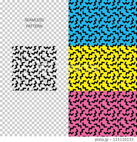ギザギザ線のシームレスパターン 115110133