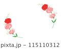 かわいいカーネーションのイラストフレーム 115110312