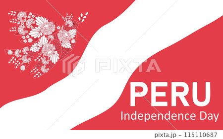 Anniversary banner Independence Day of Peru. 115110687