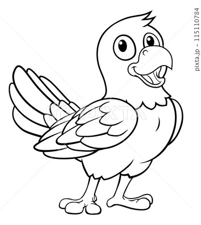 Parrot Macaw Bird Cartoon Coloring Mascot Parrot Macaw Bird Cartoon Coloring Mascot 115110784