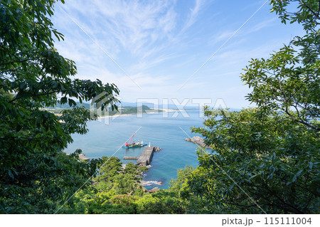 駟馳山の登山道から見た景色(山陰海岸ジオパーク) 駟馳山の登山道から見た景色(山陰海岸ジオパーク) 115111004