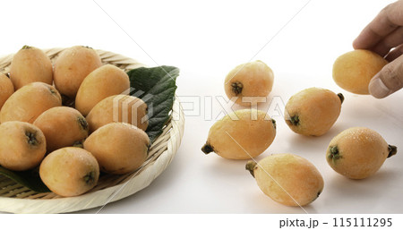 初夏の味覚 びわ (香川県産)大薬王樹 白背景 初夏の味覚 びわ (香川県産)大薬王樹 白背景 115111295