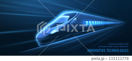 Fast modern express passenger train no high speed railway 115111778