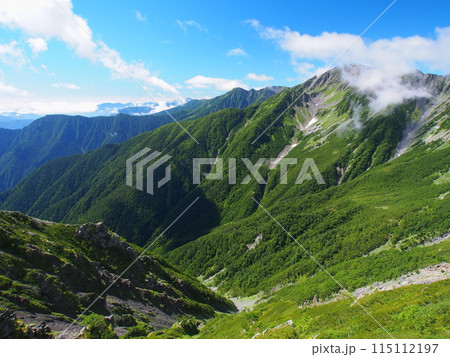 南アルプス・北岳・八本歯のコル付近から望む夏の間ノ岳 南アルプス・北岳・八本歯のコル付近から望む夏の間ノ岳 115112197