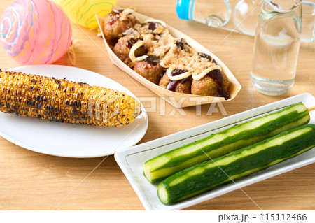 夏祭りの屋台料理 115112466