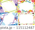 手描きイラスト水彩風フレームセット 115112487
