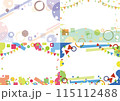 手描きイラスト水彩風フレームセット 115112488
