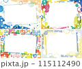 手描きイラスト水彩風フレームセット 115112490