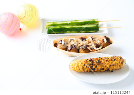 夏祭りの屋台料理 115113244