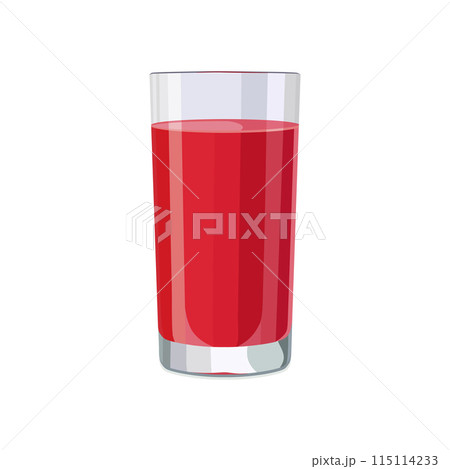 Full glass of red juice. Isolated vector summer drink for flat design Full glass of red juice. Isolated vector summer drink for flat design 115114233