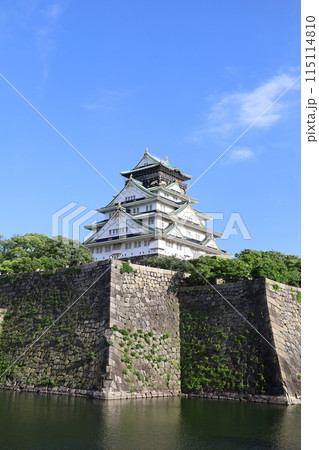 大阪城公園、タワマンのラウンジから望む新緑の大阪城、初夏、夏、春、大阪城、大坂観光、晴天の大阪城 大阪城公園、タワマンのラウンジから望む新緑の大阪城、初夏、夏、春、大阪城、大坂観光、晴天の大阪城 115114810