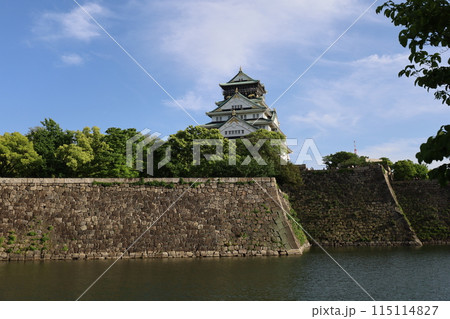 大阪城公園、タワマンのラウンジから望む新緑の大阪城、初夏、夏、春、大阪城、大坂観光、晴天の大阪城 大阪城公園、タワマンのラウンジから望む新緑の大阪城、初夏、夏、春、大阪城、大坂観光、晴天の大阪城 115114827
