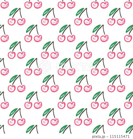 Seamless pattern. Children's drawings with wax crayons 115115471