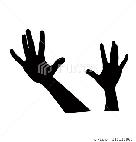 a pair hands silhouette vector a pair hands silhouette vector 115115969