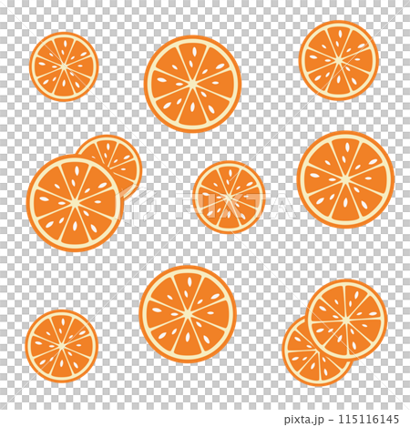 Mandarin orange illustration material, sliced, pattern, orange, simple Mandarin orange illustration material, sliced, pattern, orange, simple 115116145