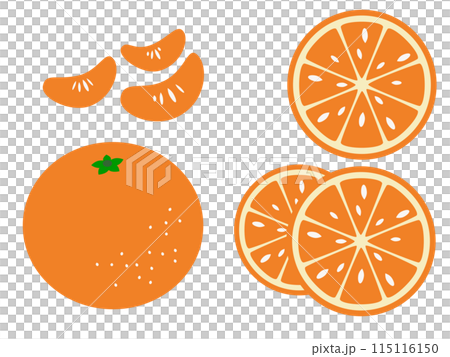 みかんイラスト素材 オレンジ シンプルアイコンのイラスト素材
