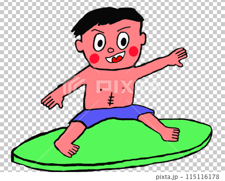 夏に海でサーフィンをするサーファー 夏に海でサーフィンをするサーファー 115116178