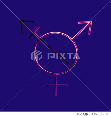 Vector isolated illustration of gender symbol with neon effect. 115116296