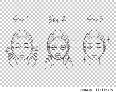 一個女人在做護膚的插圖 一個女人在做護膚的插圖 115116319