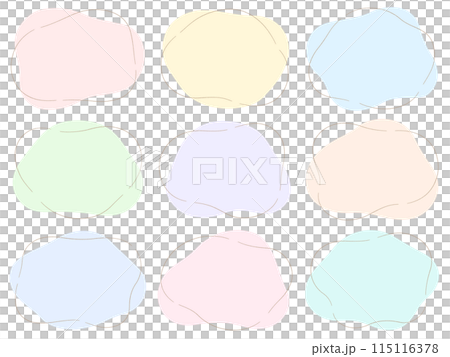 柔和的形狀和手繪線條的框架集 柔和的形狀和手繪線條的框架集 115116378