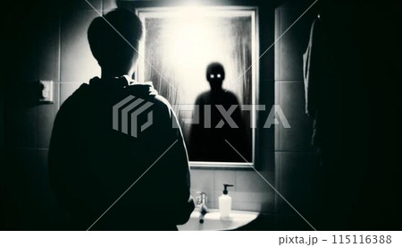 ライトのついた鏡に映るもの ライトのついた鏡に映るもの 115116388