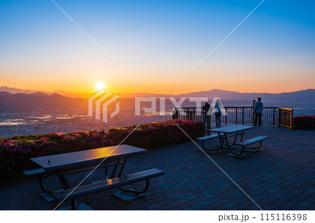 西蔵王公園展望広場・夕景 115116398