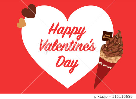 バレンタインデーのチョコレートとアイスのイラスト 115116659