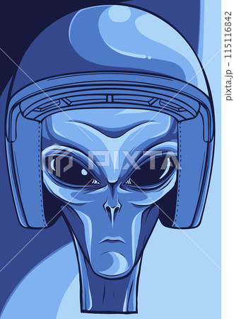 vector illustration of alien head with helmet vector illustration of alien head with helmet 115116842