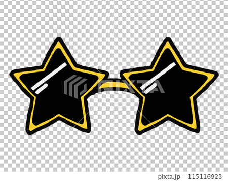 Star-shaped sunglasses hand-drawn illustration 115116923