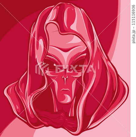 vector illustration of Alien hooded on white background vector illustration of Alien hooded on white background 115116936
