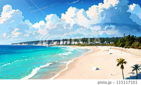 夏の海岸・ビーチ_Dのイラスト素材 [115117101] - PIXTA