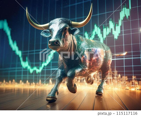 株式チャート　ブル相場 115117116