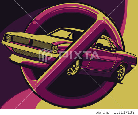 vector illustration of muscle car prohibition on white background 115117138