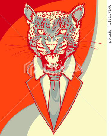 vector illustration of leopard in a business suit vector illustration of leopard in a business suit 115117146