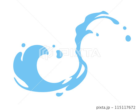 水のエフェクトのイラスト_シルエット 115117672