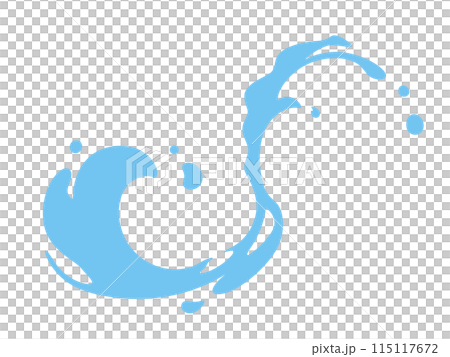 水のエフェクトのイラスト_シルエット 115117672