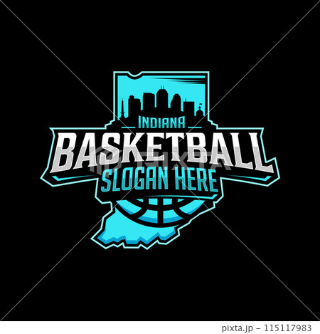 Indiana Basketball team logo emblem in modern style Indiana Basketball team logo emblem in modern style 115117983