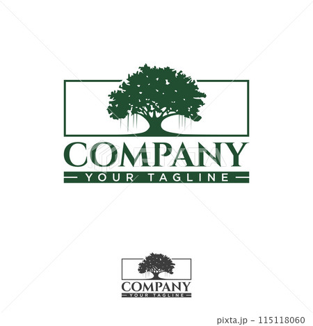 Oak tree silhouette for element design and business symbol Oak tree silhouette for element design and business symbol 115118060